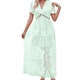 thumbnail image 2 of Vestido de Novia de Encaje Floral con Cuello en V y Corta para Mujer, Vestido para Dama de , Cóctel o Fiesta Verde XL, 2 of 10