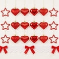 thumbnail image 6 of 12Pcs Valentines Day Red Decor Heart Ornaments Pink Heart Shaped Baubles Ornaments for Valentine's Day Hanging Decorations or Wedding Anniversary Party Supplies Home Tree, 6 of 7