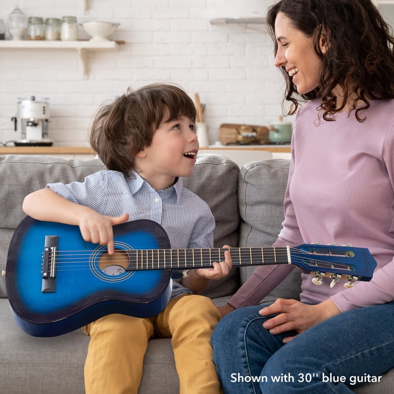 Ashthorpe 30-Inch Kids Acoustic Guitar Starter Kit, Blue photo 7