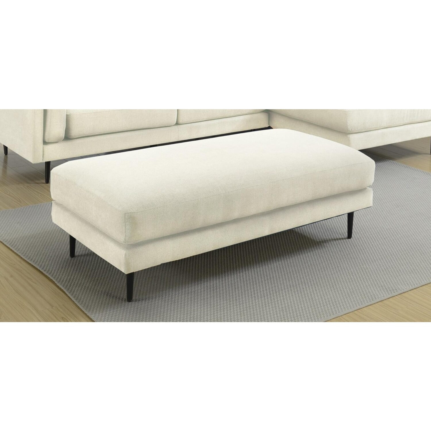 Colton Beige Ottoman in Polyester Fabric