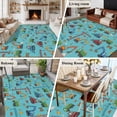 thumbnail image 5 of Teal Construction Vehicle Area Rugs 5'x7', Washable Small Throw Rugs for Laundry Room Playroom, Modern Excavator Crane Indoor Outdoor Rug Non-Slip Low Pile Carpet Runner Reversible Floor Mats, 5 of 8