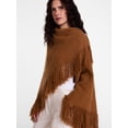 thumbnail image 2 of Scenario Women's Fringe Shawl, Caramelized, 2 of 4