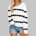 thumbnail image 2 of cfhntfmh Plus Size Tops for Women Fashion Printed Long Sleeve Oversized T-Shirts Casual Fall Crewneck Loose Shirts, 2 of 7