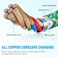 thumbnail image 5 of USB C Cables, Type C USB Cables 10FT Hootek 5 Pack Type C Charging Cable USB-C Cable Cord Type C to USB A Cable Android Type C Charging Cords Phone Cables for Samsung, mixed, 5 of 7