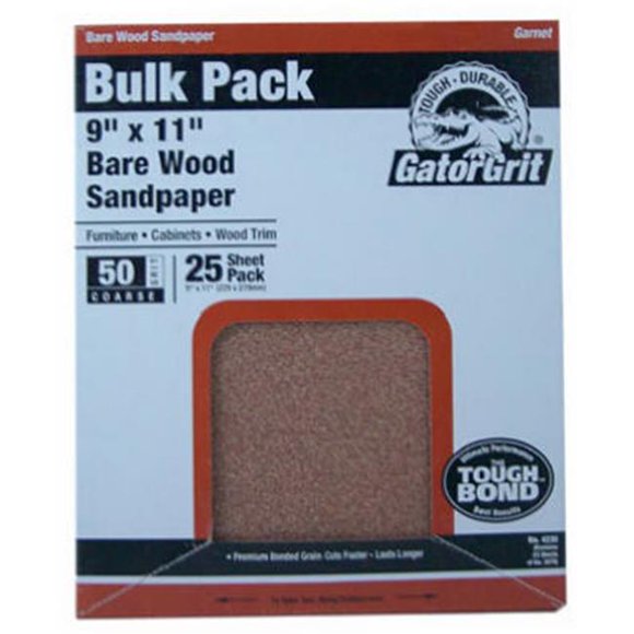 Ali Industries 4222 Papier de Verre Grenat 9 Po x 11 Pi 320 Grains, 25 Unités