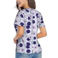 thumbnail image 3 of Vsdgher Daisies Flowers Women Shirts V Neck Short Sleeve Tops T-Shirt Basic Tees, S to 3XLSmall, 3 of 5