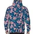 thumbnail image 5 of Hoodies for Men - Blue Leaves Lilies Flowers Long Sleeve Comfrt Men'S Fashion Hoodies & Sweatshirts, Sweatshirts for Men Hoodies Pullover Clothing Clothes with Pouch, 5 of 7