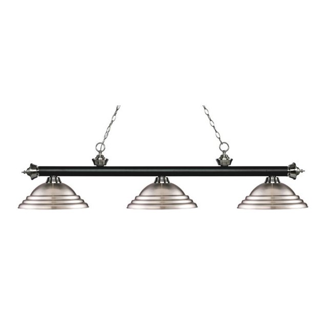 Z-Lite Rivera 3 Light Game Table Light in Brushed Nickel