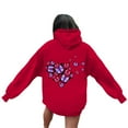 thumbnail image 4 of Women Valentines Day Hoodies Love Heart Graphic Printed Long Sleeve Casual Hooded Sweatshirts Lightweight Valentine Gift Loose Tops with Pocket, 4 of 7
