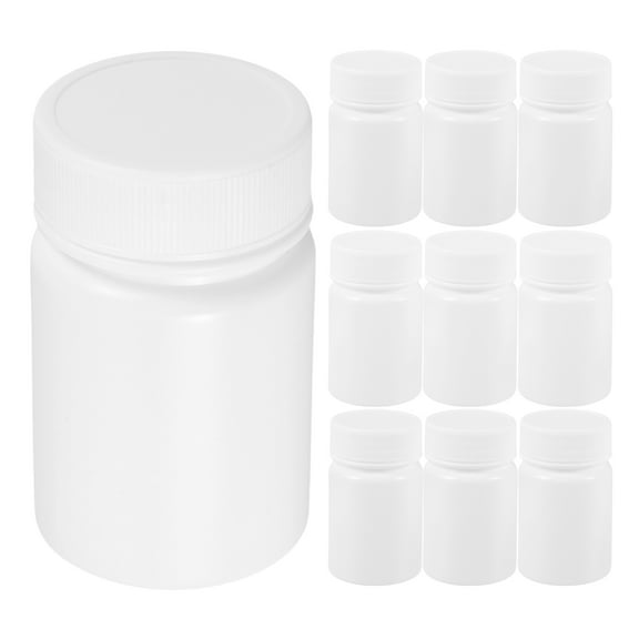 ROSENICE 10Pcs Portable Small Medicine Bottles for Travel 40ML Plastic Containers
