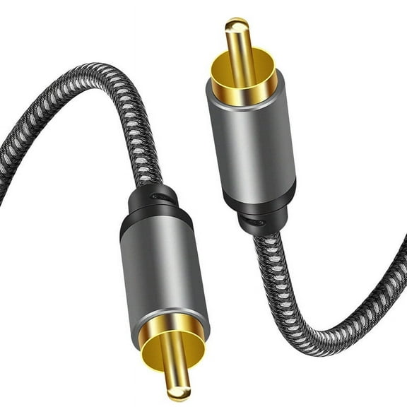 RCA Subwoofer Cable 30FT RCA to RCA Audio Cable 24K Gold-Plated Nylon Braided Double Shielded Digital Analogue Supports Amplifiers,Home Theater,Hi-Fi Systems