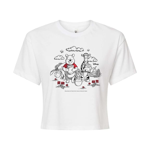 Winnie the Pooh - Character Group Honey - Juniors Cropped Graphic T-Shirt