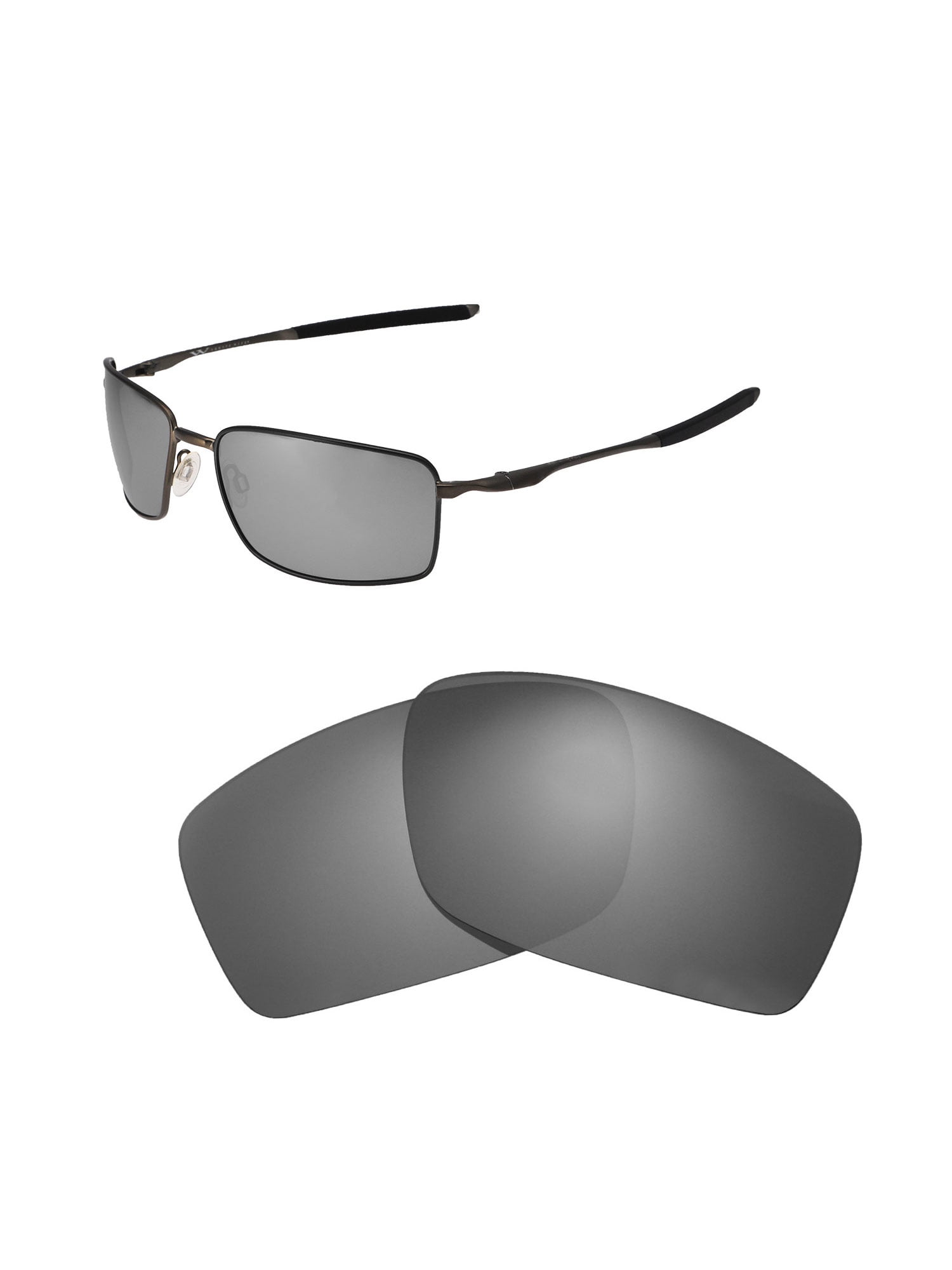 Walleva Titanium Polarized Replacement Lenses for Oakley Square Wire II  (OO4075 Series) Sunglasses - Walmart.com