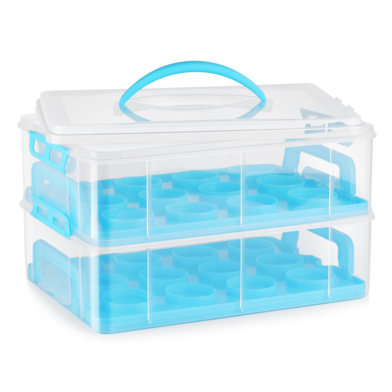 Cupcake Carrier Holder Container Box (24 Slot, 2 Tier) 24 Cupcakes