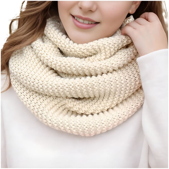 TELOLY Winter Women Cable Knit Ribbed Infinity Circle Loop Scarf Soft Warm Neck Warmer