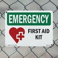 thumbnail image 4 of First Aid Kit With Symbol OSHA Emergency Rigid Plastic Sign 14 Inch x 10 Inch - 5 Pack, 4 of 8