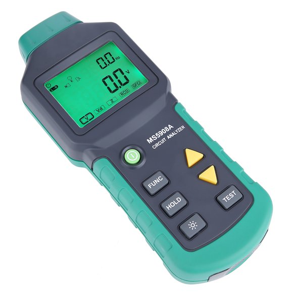 LCD Circuit Analyzer, With Power Cable GFCI RCD Tester, Voltag Circuit Analyzer Backlight Function For Neutral Wire Phase Voltage Frequency Voltage To Earth