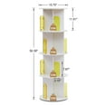 thumbnail image 7 of VECELO 4-Tier Rotating Bookshelf, 360° Floor Standing Wood Bookcase Storage Display Rack, Round Bookshelf Tower for Bedroom, Living Room, White, 7 of 7