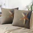 thumbnail image 3 of LALILO Throw Pillow Covers Starfish Beach With Sunlight Starfish Cushion Cover 18" x 18", 2 Pack, 3 of 6