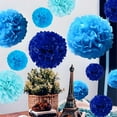 thumbnail image 6 of LQQBOX Blue Tissue Paper Pom Poms Decorations 10 inch and 12 inch,12 Piece Set for Gender Reveal or Shower Birthday Party Hanging Decor, 6 of 7