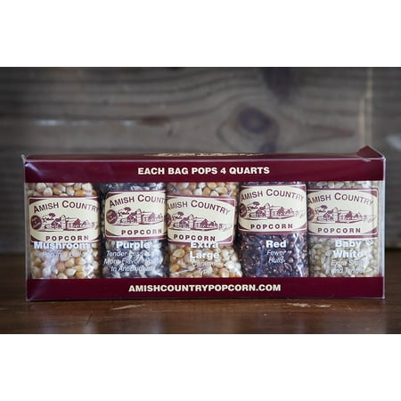 Popcorn Gift - Amish Country Popcorn Variety Gift Set - 10 (4 oz) Popcorn Varieties - Each Pops 4 Quarts of Old Fashioned and Delicious Popcorn