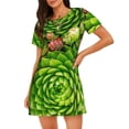 thumbnail image 1 of Balery Cactus And Succulents Camisón de manga corta con cuello redondo para mujer, cómodo y elegante., 1 of 6