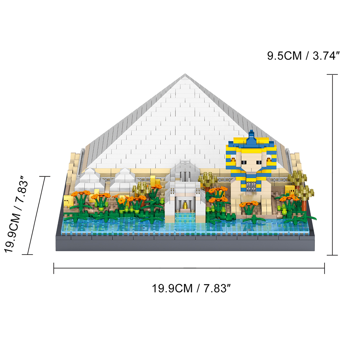 TzFioy Great Pyramid of Giza & Sphinx Micro Brick Building Set (2273 Pieces) – Landmark Model Educational Toy Gift for Kids and Adults