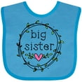 thumbnail image 3 of Inktastic Big Sister Leaves, Circle, Heart Girls Baby Bib, 3 of 4