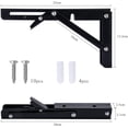 thumbnail image 5 of 2 Pcs Support d'Étagère Pliant 250Mm Support Mural Pliant Support Pliant Robuste Noir pour Table Mur Étagère Support de Charge 50Kg, 5 of 5