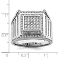 thumbnail image 4 of White Sterling Silver Ring Band with Stones Cubic Zirconia CZ, 4 of 5