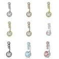 thumbnail image 2 of QQTDFG Women 925 Silver Belly Bars Body Piercing Jewelry Navel Rings Belly Button Rings-#4, 2 of 7
