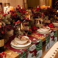 thumbnail image 3 of Red Snowman Christmas Cotton Linen Table Runner for Dining Kitchen, Green Xmas Tree Snowflake Winter Wedding Outdoor Party Tablerunners Decoration, Dresser Scarf Coffee Tablecloth Runners 13"x36", 3 of 9