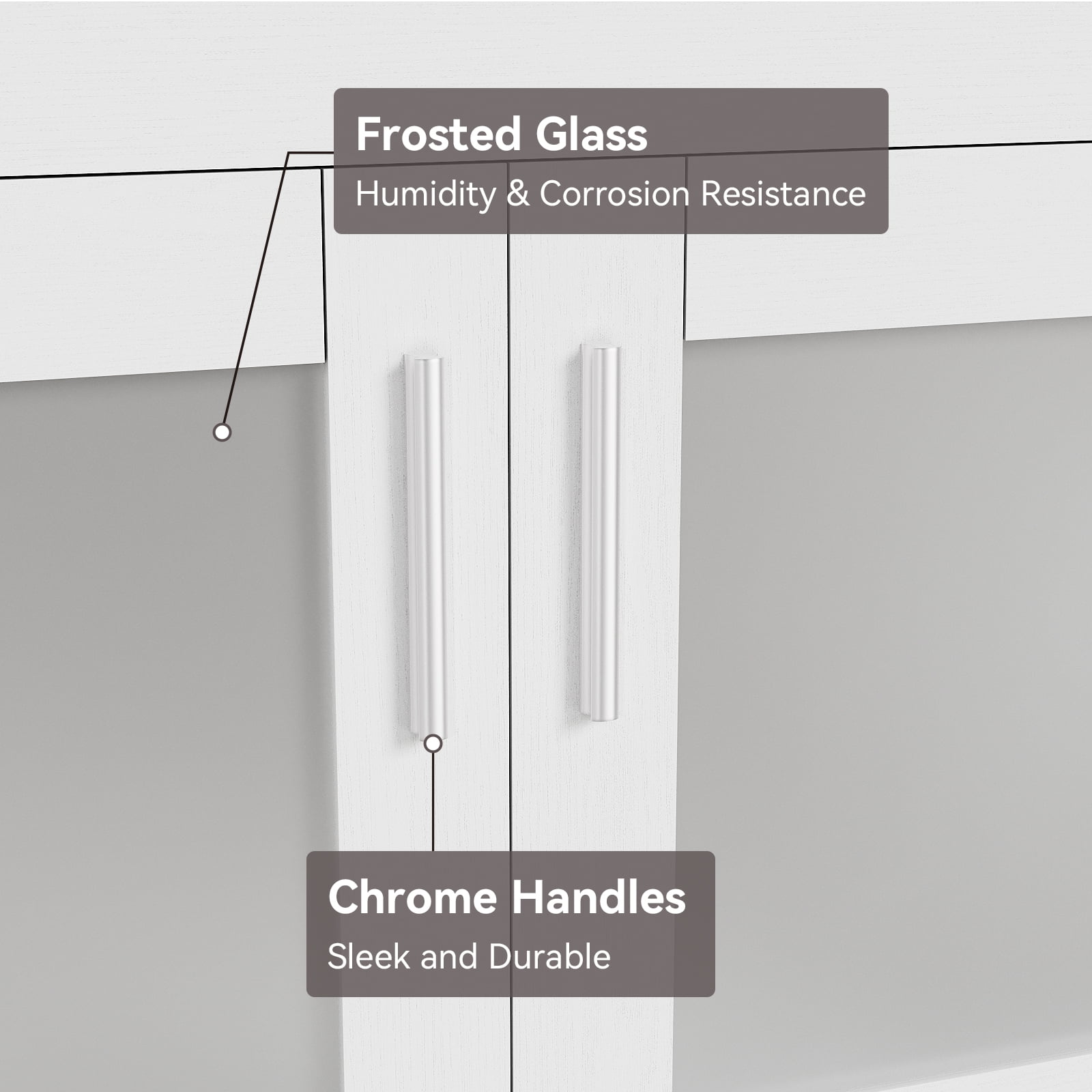 FULLWATT 24" Vanity Bathroom Cabinet with Mirror and Vessel Sink Bowl Faucet Combo Set