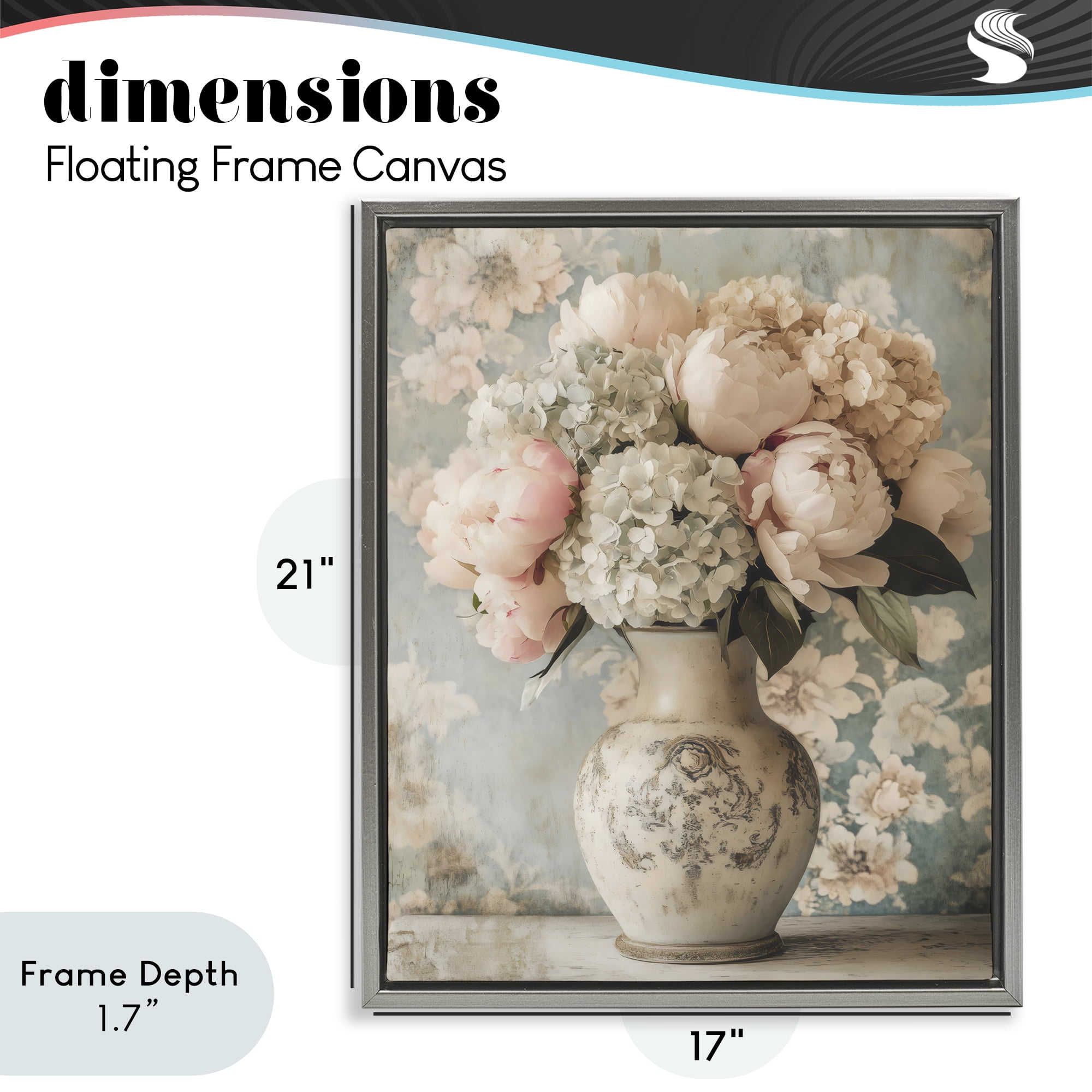 Stupell Industries Delightful Arrangement of Flowers Gray Framed Floater Canvas Wall Art, design by Creative Studio