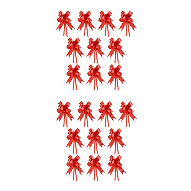 Langgg 1/2/3/5 10 Pieces Bow Pull Decor Arts Multi-colors Exquisite Festive Packing Lightweight Plastic Hand-Pulled Flower Christmas Heart/Red 2PCS