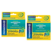 PREPARATION H Totables Hemorrhoidal Wipes with Witch Hazel, 10 Ct (Pack of 2)