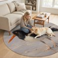 thumbnail image 2 of Coastal Oystercatcher Round Area Rug 4Ft Washable Circle Rugs for Bedroom Dining Room, Beach Ocean Black White Bird Non-Slip Carpet Floor Mats Indoor Outdoor Carpet Runner Aesthetic Home Decor, 2 of 8