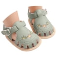 thumbnail image 2 of YMNXA Kids Toddler Girls Sandals Soft Sole Non Slip Closed Toe Floral Embroidery Fashion Comfortable Breathable Walking Shoes For Daily Wear,Green,6-12 Months, 2 of 5