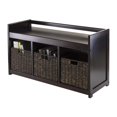 thumbnail image 2 of Pemberly Row Banc de Rangement 4Pc avec 3 Paniers à Coque en Espresso, 2 of 2