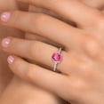 thumbnail image 4 of Gem Stone King 10K White Gold Pink Mystic Topaz and Lab Grown Diamond Engagement Ring for Women | 2.20 Cttw | Round 8MM | Gemstone November Birthstone | Size 6, 4 of 6