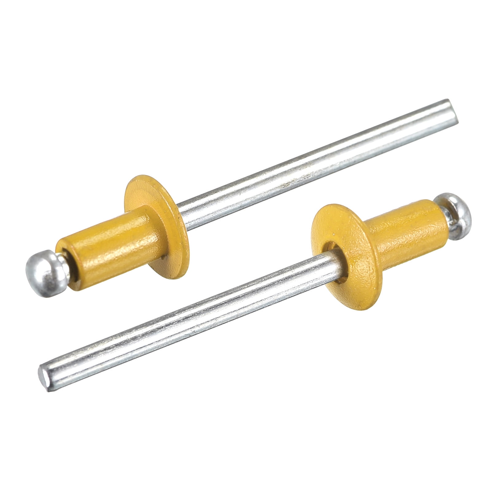 Uxcell 4mm x 6mm Aluminum Open End Flat Round Head Blind Rivets, Gold