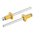 thumbnail image 1 of Unique Bargains 4mm x 6mm en Aluminium Tête Ronde Plate Rivets Aveugles, Ton Or 25 Pack, 1 of 5