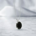 thumbnail image 4 of Gem Stone King 14K White Gold Black Onyx Pendant Necklace for Women (3.00 Cttw, Gemstone December Birthstone, Oval 11X9MM, With 18 inch Chain), 4 of 4
