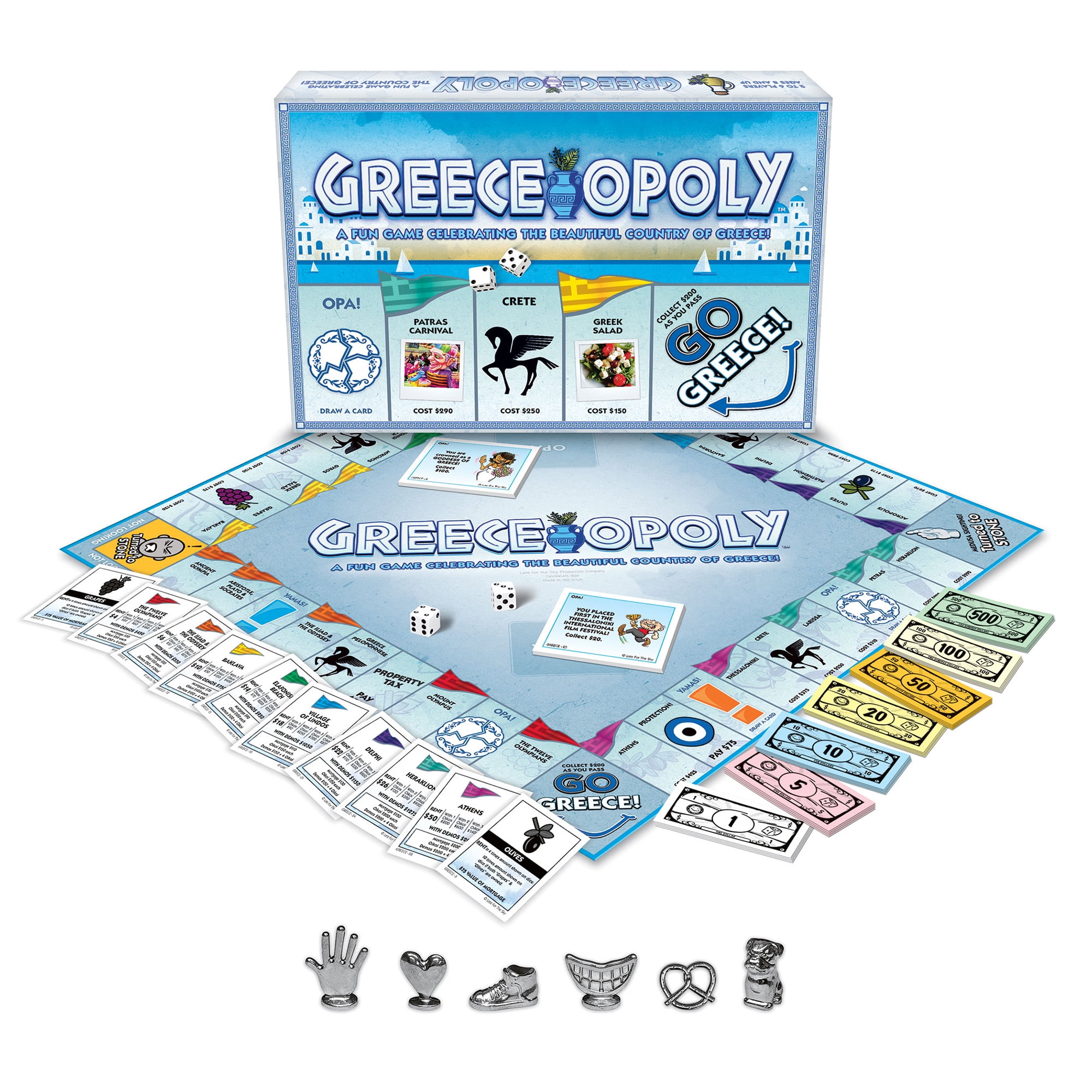 Greece-Opoly Themed Family Board Game, 2-6 Players