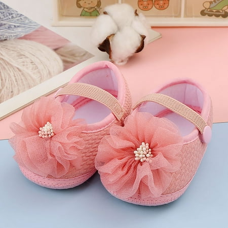 

Aayomet Baby Shoes Comfortable Soft Bottom Baby Toddler Shoes Children Shoes Oversized Flower Slides for Girls Size 3 Pink 4.5