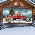 thumbnail image 6 of Christmas Garage Door Cover, Large Christmas Banner Backdrop Decorations Hanging Door Photography Decor for Indoor Outdoor House Patio Lawn Party Background,Reindeer Santa Claus,13x6FT C, 6 of 6