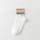 thumbnail image 1 of Calcetines De Mujer Media Tubo Blanco De Dibujos Animados Oso Arco Iris Letra Amor Sonriente Cara Rayas Deportivos, 1 of 4
