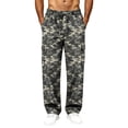 thumbnail image 2 of Camouflage Cargo Pants for Men Straight Leg Relaxed Fit Elastic Waist Drawstring Outdoor Workwear Pants, 2 of 7