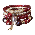 thumbnail image 5 of yuksok Boho Style Multilayer Bead Bracelet Stretch Bangle Unique Charm Beaded Bracelets Red, 5 of 9