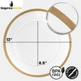 thumbnail image 3 of Impresserve 13-inch Charger Plates, Clear Gold Rim, 8-Pack, Disposable Table Chargers for Weddings and Events, 3 of 7